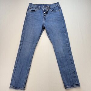 Levi's 501 S Jeans Women 28 Blue Skinny Button Fly Medium Wash Denim